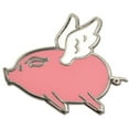 thumbnail image 1 of Cute Pink Flying Pig Trendy Enamel Lapel Pin, 1 of 3