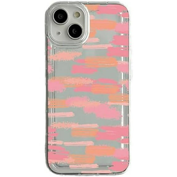 Cute Pink Graffiti Clear Soft Phone Case Compatible with iPhone Case (Clear,iPhone 14 Pro Max)