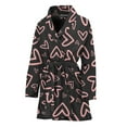 thumbnail image 1 of Cute Pink Heart Pattern Women Bathrobe One Size Univeral Fits Fashion Lightweight Plush Fleece Long Robe For Women, 1 of 3