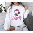 thumbnail image 1 of Cute Pink Hello Kitty Baseball Sweatshirt, Dodgers Baseball MLB Shirt,White color,size 3XL, 1 of 5