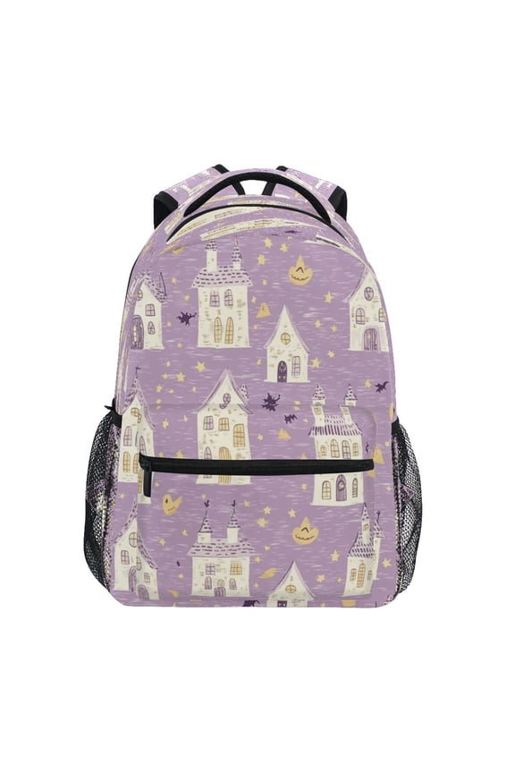 Cute Pink House Stylish Large Backpack 15L Self-Standing Durable Twill for School, Office and Travel Use