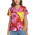 thumbnail image 1 of Cute Pink Kirby Women's T Shirts V-Neck Tee Shirt Casual Short Sleeve T-Shirt Soft 3D Printed Summer Tee Tops Shirt Small, 1 of 8
