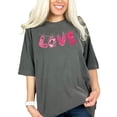 thumbnail image 1 of Cute Pink Love Design T-Shirt, Unique Valentine Tee, Adorable Gift for Her, Trendy Graphic Shirt, Girly Casual Wear, Heart Theme, Pepper Comfort Colors T-Shirt, 3XL, 1 of 1