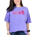 thumbnail image 1 of Cute Pink Love Design T-Shirt, Unique Valentine Tee, Adorable Gift for Her, Trendy Graphic Shirt, Girly Casual Wear, Heart Theme, Violet Comfort Colors T-Shirt, 3XL, 1 of 1