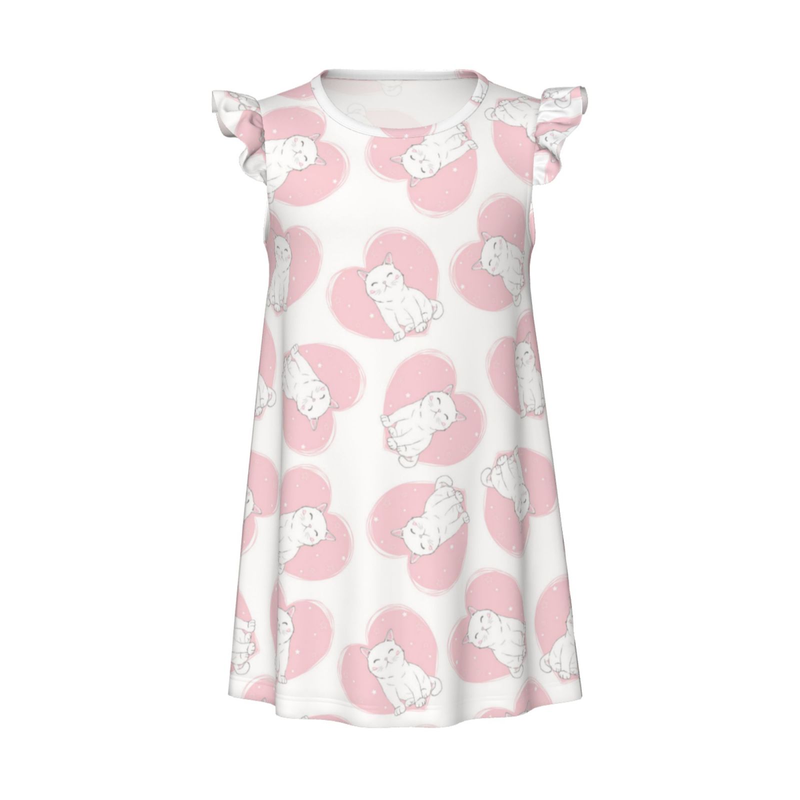 Pink Cat Sleep Cartoon Printed Nightwear main image 0