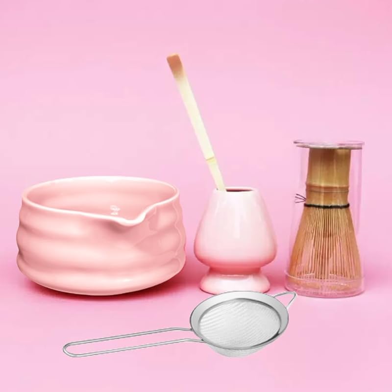 Set Matcha Kit ADDLIVE 5 Pezzi - Frusta, Ciotola, Cucchiaio, Supporto Per La Cerimonia Del Tè