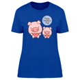 thumbnail image 1 of Cute Pink Pig Holding Heart T-Shirt Women -Image by Shutterstock, Female XX-Large, 1 of 2