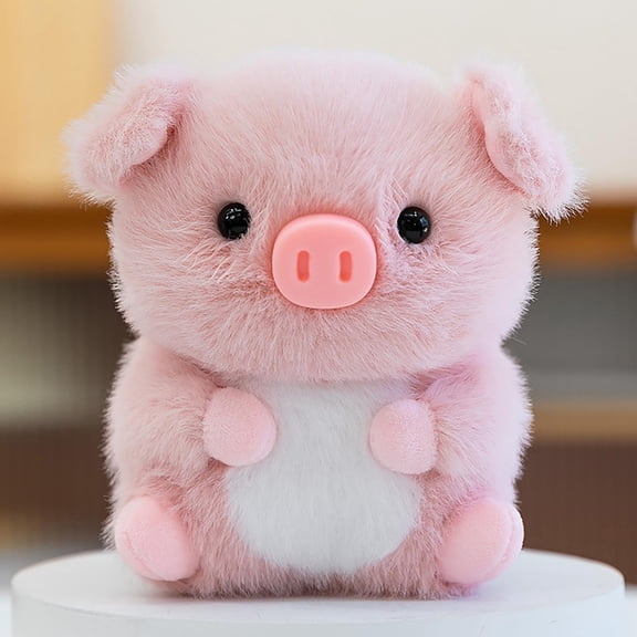 Cute Pink Pig Plush Stuffed Doll, Soft Companion Animal Toy, Sweet Tabletop Figurine Decor, Cuddly Plush Toy for Kids Claw Machine Prize Home Ornament