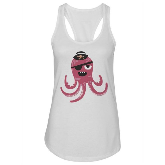Cute  Pink Pirate Octopus Tank Women -Image by Shutterstock, Female Medium