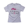 thumbnail image 1 of Cute Pink Plane - Up Up & Away - I Turn 5 Today - Birthday Boy's Cotton Youth Grey T-Shirt, 1 of 2