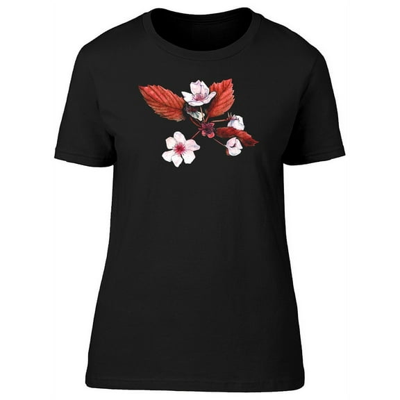 Cute Pink Raspberry Flowers Tee Women's -Image by Shutterstock