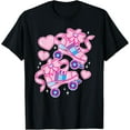 thumbnail image 1 of Cute Pink Roller Skates, Bows And Hearts for Princess Party T-Shirt, 1 of 4