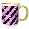 thumbnail image 1 of 3drose, Cute Pink Skull and Hearts Print, 15oz Two-tone Yellow Mug, 1 of 6