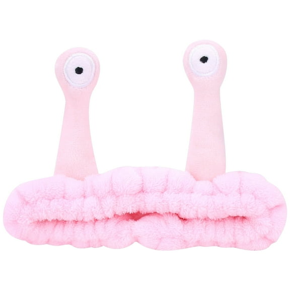 Cute Pink Snail Headband Frog Eye Elastic to Wash Face for Women Makeup Shower Spa