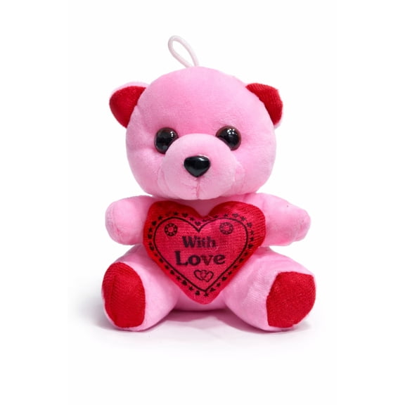 Cute Pink Teddy Bear Plush Soft Toy with With Love Heart Gift Valentine Birthday Home Decor