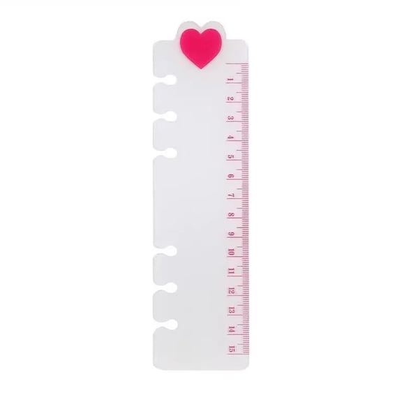Cute Pink Transparent Ruler with 6 Slots Suitable for 6 Hole Coil Book Student Stationery