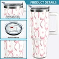 thumbnail image 1 of Cute Pink Tumbler Handle Lid and Straw Ribbon Bow Water Bottle Stainless Steel Coffee Travel Tumbler Mug Cup Gifts for Men Women 30oz, 1 of 6