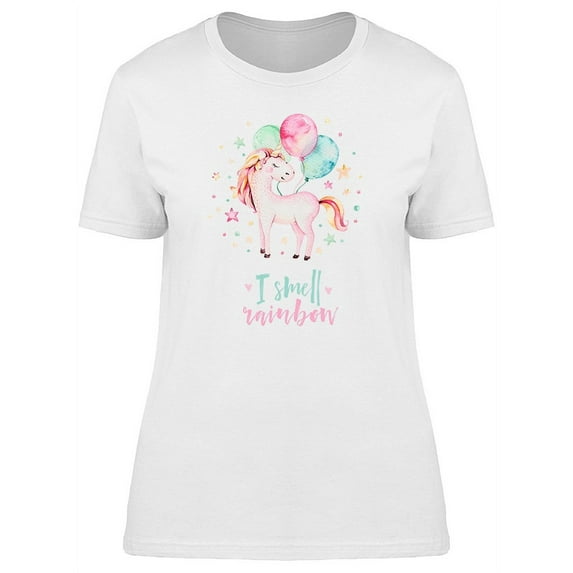 Cute Pink Unicorn Balloons T-Shirt Women -Image by Shutterstock, Female XX-Large