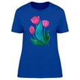 thumbnail image 1 of Cute Pink Watercolor Tulips T-Shirt Women -Image by Shutterstock, Female Small, 1 of 2