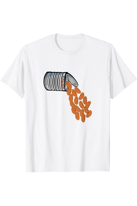 Cute Pinto Beans Falling Out of Can T-ShirtMen's and women's pure cotton short-sleeved shirts
