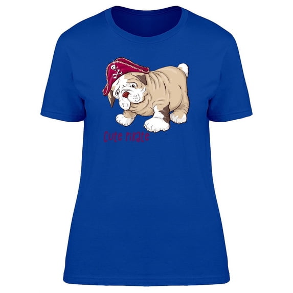 Cute Pirate Bulldog T-Shirt Women -Image by Shutterstock, Female Large