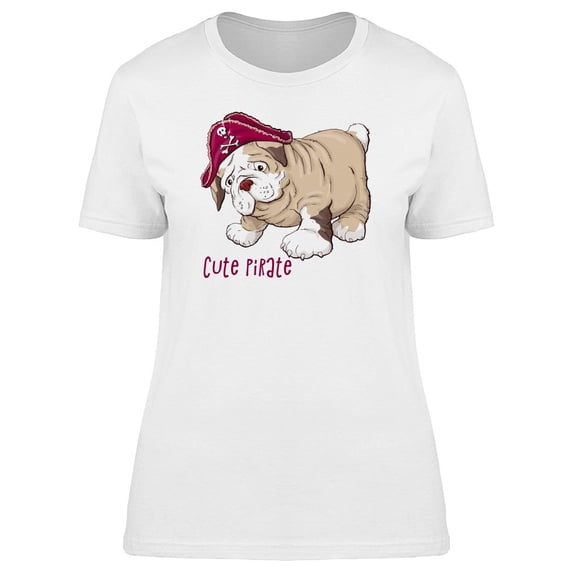 Cute Pirate Bulldog Tee Women's -Image by Shutterstock