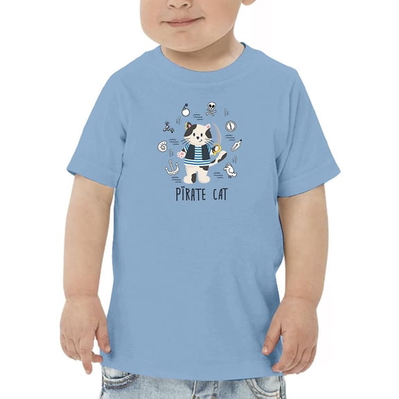 Cute Pirate Cat T-Shirt Toddler -Image by Shutterstock,  5 Toddler