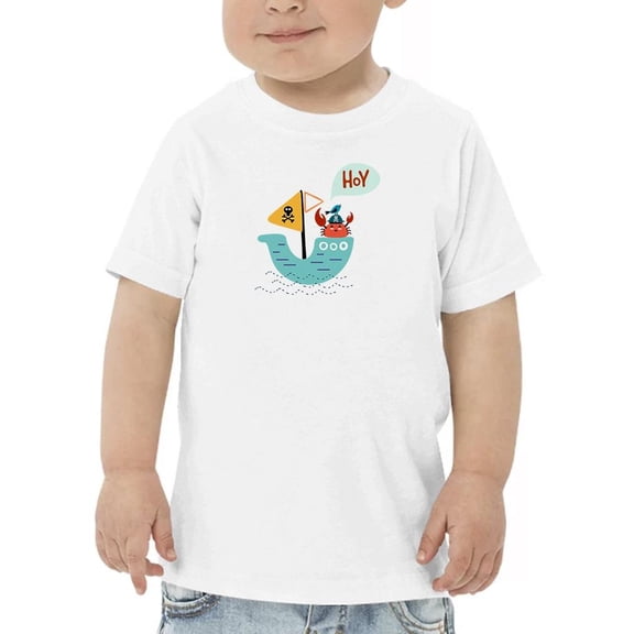Cute Pirate Crab On Ship T-Shirt Toddler -Image by Shutterstock,  5 Toddler