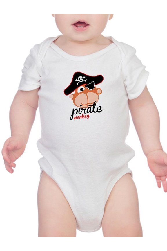 Cute Pirate Monkey Art Bodysuit Infant -Image by Shutterstock, 12 Months