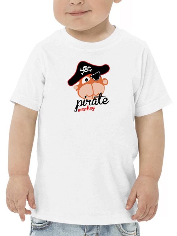 Cute Pirate Monkey Art T-Shirt Toddler -Image by Shutterstock, 3 Toddler