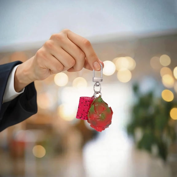 Cute Pitaya Fruit Keychain for Backpack Purse, Adorable Dragon Fruit Key Ring for Gifts, Couples Accessories for Teens Adults(C)