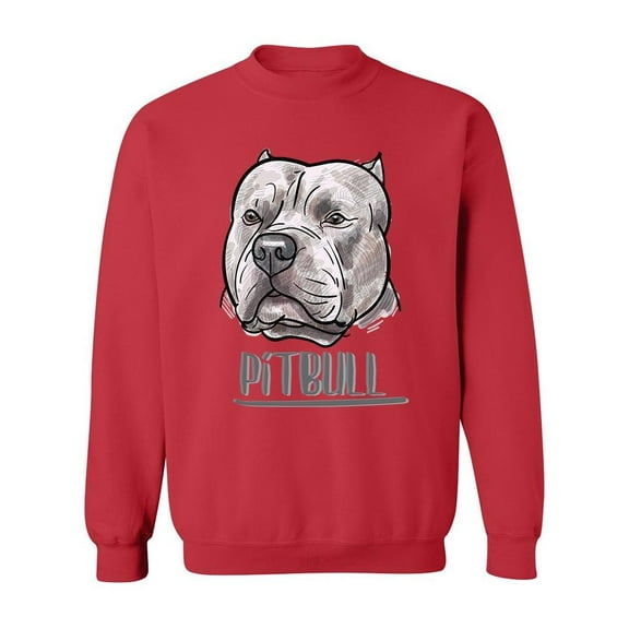 Cute Pitbull Head Sweatshirt Men -Image by Shutterstock, Male 4X-Large