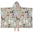 thumbnail image 1 of Cute Pitbull Terriers Dog and Flower Hooded Bath Towel，60"x35" for Ages 3 To 12 Kids, Quick Dry Lightweight Soft Microfiber Hood Beach Towel Cover Up for Kids, 1 of 7