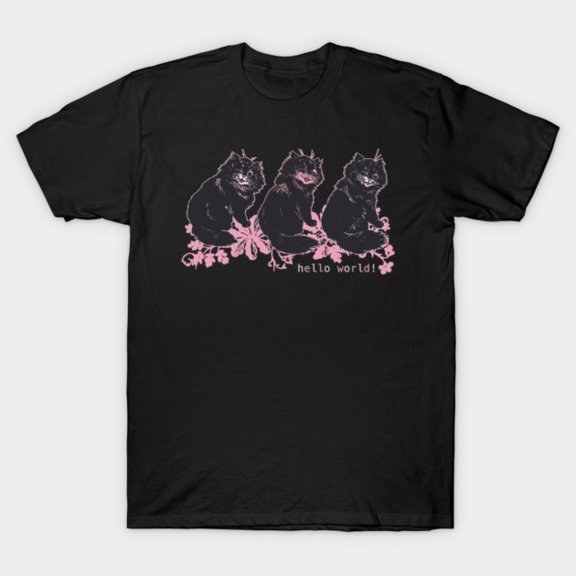 Cute Pixel Cat Hello World Retro Programmer IT Humor Unisex T-Shirt, for men & women, up to size 5XL