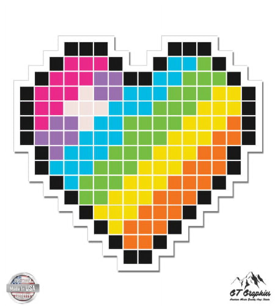 Cute Pixel Rainbow Heart - 12