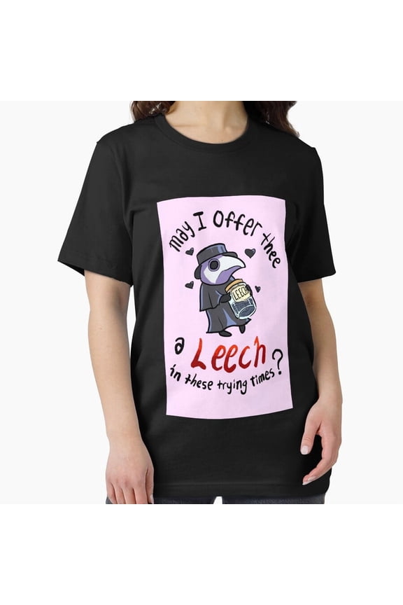 Cute Plague Doc with Leech Jar Whimsical Medical H46177 Unisex T-Shirt, Up to 5XL Available