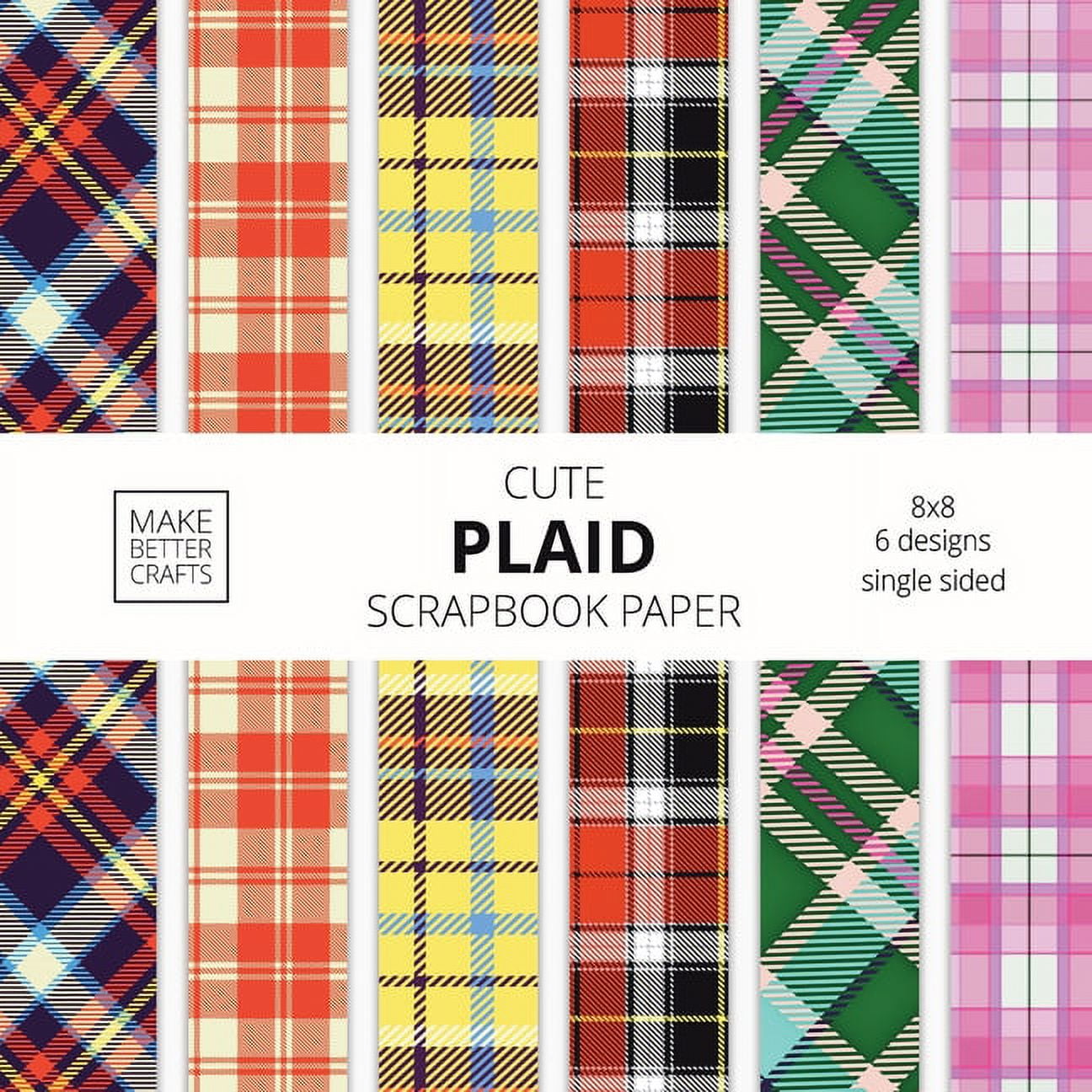 Cute Plaid Scrapbook Paper 8x8 Plaid Background Designer Paper for