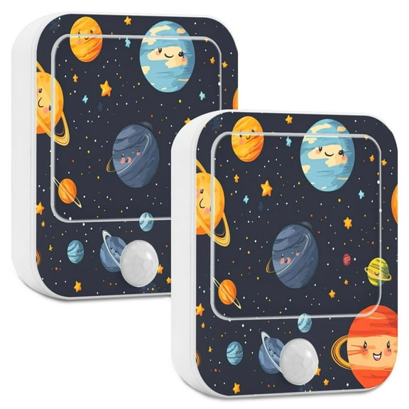 Cute Planet 2 Pack Night Light with Motion Sensor, Adjustable Warm LED Light