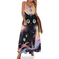 thumbnail image 1 of Cute Planet Cat Fine Art Sleeveless Dress Summer Dress Woman 2025, 1 of 7