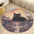 thumbnail image 1 of Cute Planet Cat Round Rugs -Washable Non-Slip Small Round Area Rug Throw Soft Circle Rugs for Bedroom, Modern Print Indoor Carpet for Entryway Sofa Living Room, 1 of 6