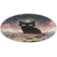 thumbnail image 1 of Cute Planet Cat Round Small Area Rug, Print Non Slip Washable Floor Mat, Soft Throw Rug for Living Room, Powder Room Entryway, Bathroom, Bedside, 1 of 6