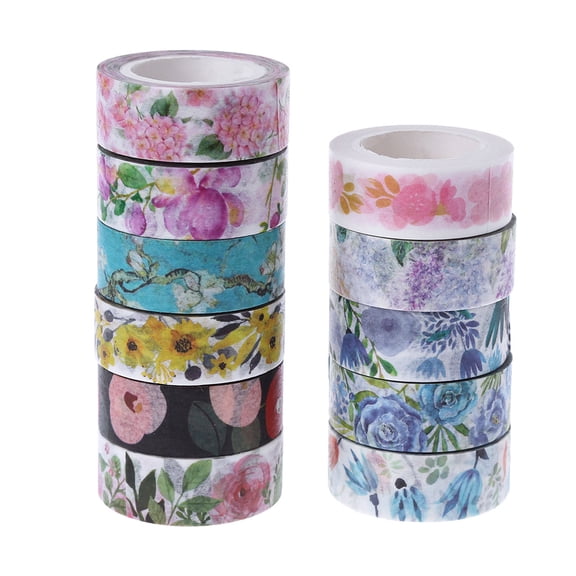 Cute Plants Flowers Adhesive Washi Tape DIY Decorative Masking Tape Scrapbooking