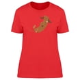 thumbnail image 1 of Cute Playful Brown Dog Cartoon T-Shirt Women -Image by Shutterstock, Female XX-Large, 1 of 2