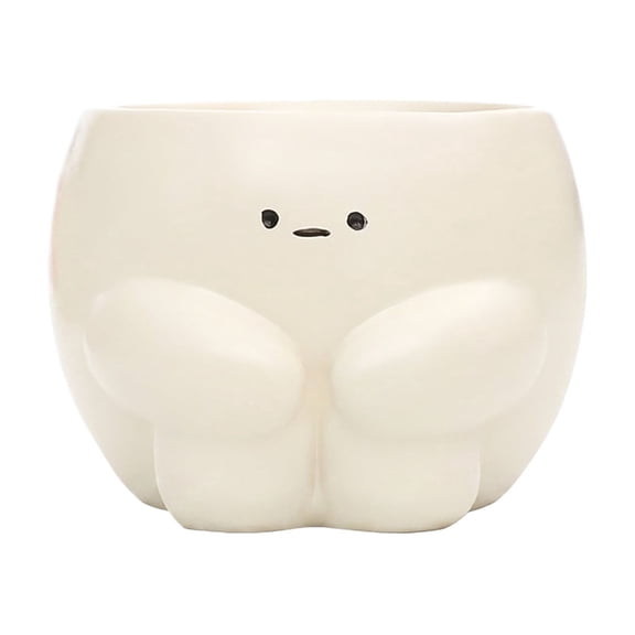 Cute Playful Expression Succulent Planter Creative Resin Desktop Potted Container Garden Patio Decor