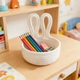 thumbnail image 1 of Cute and Pleasure Cartoons Rabbits Storage Basket Solid Color Storage Bin Suitable for Storing Cosmetics Snacks and Keys Suitable for Easter Decoration New Easter Decorations, Style-et-12, White, 1 of 6