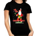 thumbnail image 1 of Cute Plus Size Christmas Shirts for Women Rocking Santa Shirt Plus Size Christmas Pajamas Xmas Shirt, 1 of 5