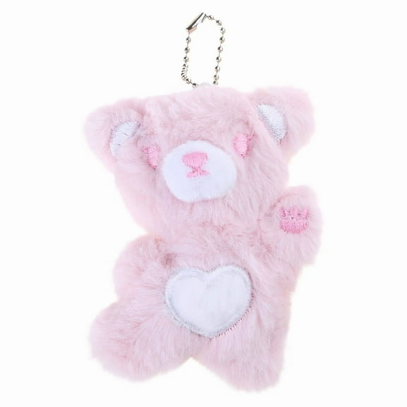 Adorable Bear Keychain with Star Pendant Stuffed Animals Key Rings Furry Bear Phone Chains Phone Pendants for Couple