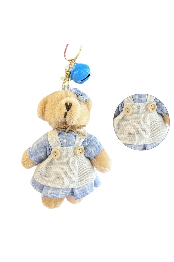 Cute Plush Bear Keychain Keyring Pendant Car Key Charm for Women's Bags and Backpacks