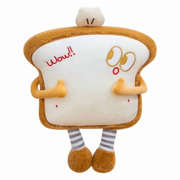 Cute Plush Bread Biscuit Pillow Sofa Bedroom Cushion, Comfortable, Safe and Soft, loved By Kids, Suitable for Gift Giving 13.8in