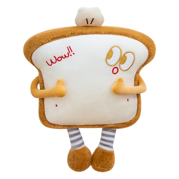 Cute Plush Bread Biscuit Pillow Sofa Bedroom Cushion, Comfortable, Safe and Soft, loved By Kids, Suitable for Gift Giving 13.8in
